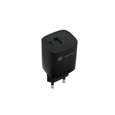 NATEC CHARGER RIBERA GAN 1X USB-A + 1X USB-C 30W BLACK NUC-2141