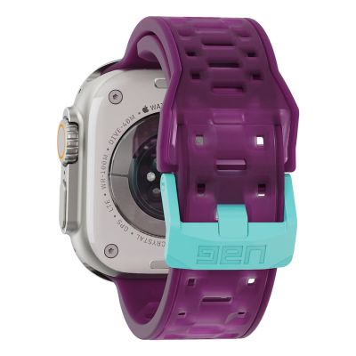 5. UAG Civilian – silicone strap for Apple Watch 44mm–49mm (Apple Watch 4–11, SE 1–3, Ultra 1–3) (deep purple synth / aqua)