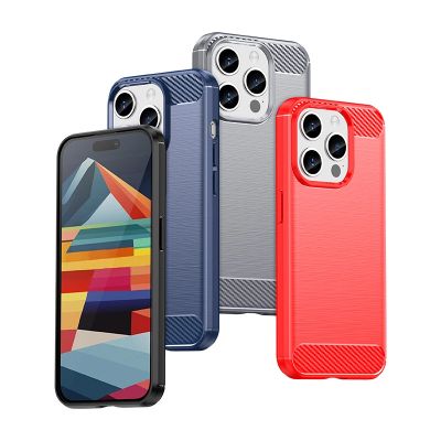 5. Flexible carbon pattern case for iPhone 15 Pro Carbon Case - black