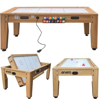 4. 4-IN-1 MULTIGAMING TABLE BILLIARDS TABLE TENNIS HOOK-UP DINING TABLE 214x121.6x81.3CM WOODEN ENERO