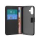 8. Puro Wallet Stand case for iPhone 17 made of eco-leather, with a flap, wallet and stand function - black