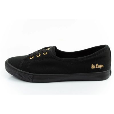 2. Lee Cooper shoes women's sneakers sporty black slip-on ballet flats