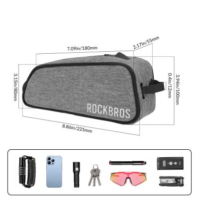 3. Rockbros TL004 ROAD TO SKY 0.7L Waterproof Frame Bike Bag - Gray