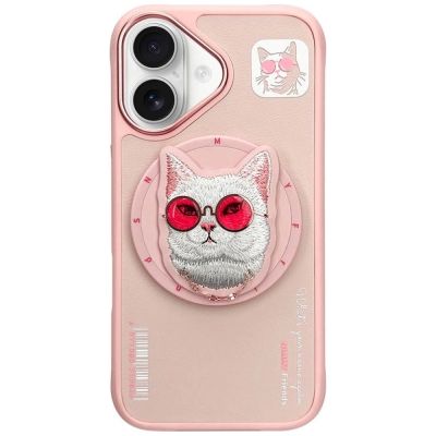 Nimmy Glasses Cool Cat MagSafe Case for iPhone 16 - Pink