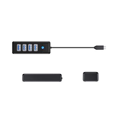 3. Orico PW4U-C3 USB-C / 4x USB-A 3.0 Hub - Black