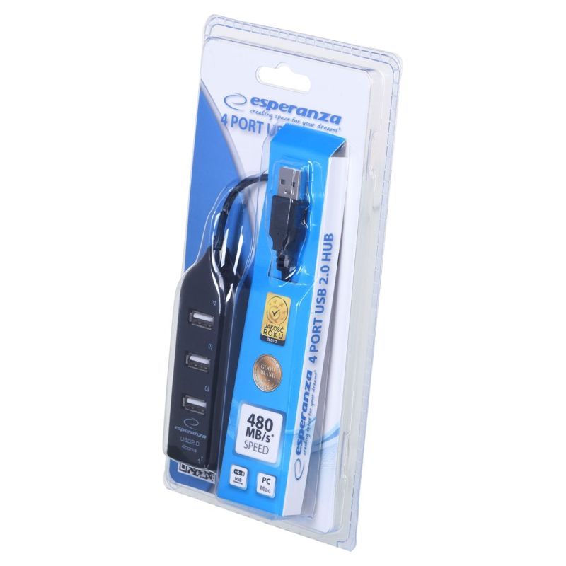 3. Hub Esperanza EA116 (4x USB 2.0; black)