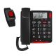 amplicomms BigTel 50 Alarm Plus Analog Phone Caller Name and ID Dark Gray