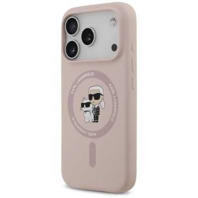 2. Karl Lagerfeld Silicone Karl&Choupette Ring MagSafe Case for iPhone 17 Pro - Pink