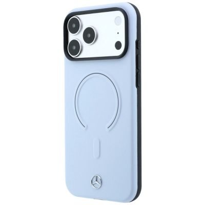 2. Mercedes Leather 3D MagSafe Case for iPhone 18 Pro Max / 17 Pro Max - Blue