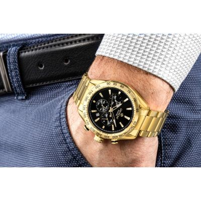 4. Men's Watch Giewont Chronograph Sapphire Gold Black GW9580-B4