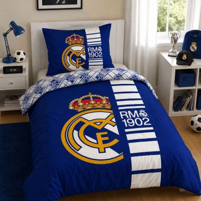 4. Real Madrid bedding set cotton 140x200 + 70x90 cm REB80207BL