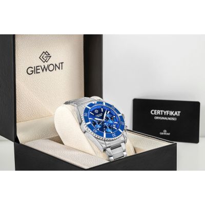 7. Men's Watch Giewont Chronograph Sapphire Silver Blue GW3970-B3