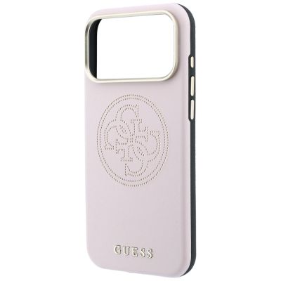 6. Guess Perforated 4G Gold Logo Magsafe Case for iPhone 17 Pro / 18 Pro - Pink