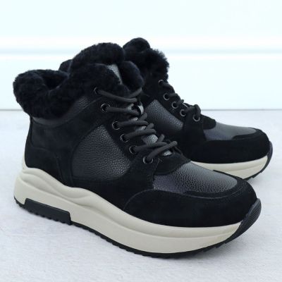 6. Women's leather ankle boots on a black platform Filippo DBT7240