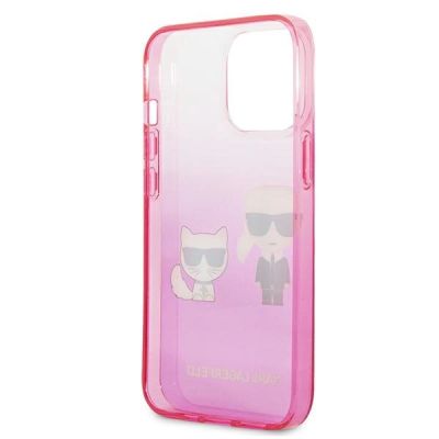 7. Karl Lagerfeld Gradient Ikonik Karl&Choupette Case for iPhone 13 Pro / iPhone 13 - Pink