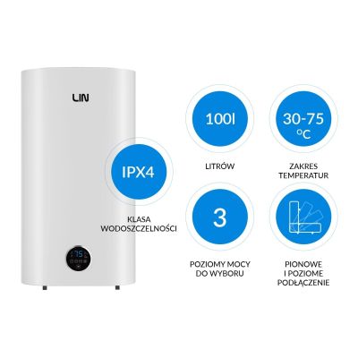 4. Electric boiler LIN LIFVD1SMWH 100L UNIVERSAL white WiFi