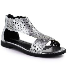 Women's openwork silver sandals M.Daszyński MR24148-2