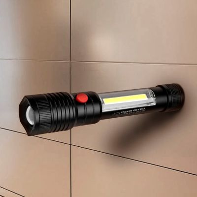 33. ESPERANZA ALUMINUM FLASHLIGHT WITH SIDE LIGHT COB APATE EOT069