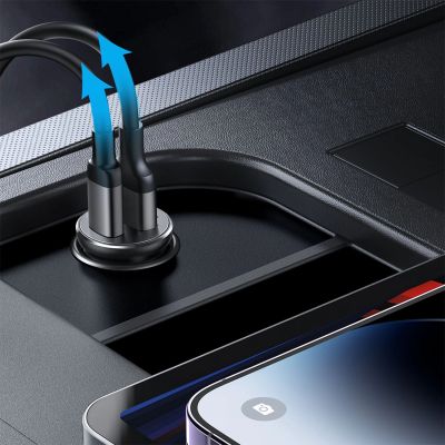 8. Joyroom JR-CCN05 30W USB-A USB-C Mini Car Charger - Black