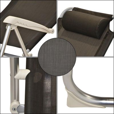 5. HIGH DELUXE CAMPING CHAIR WITH HEADREST ALUMINUM ANTHRACITE REDCLIFFS