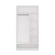 OPENO 1W6P WHITE Wardrobe Cabinet, Modular Wardrobe with Hanging Rail and Shelves for the Bedroom