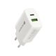 EVERACTIVE MAINS CHARGER WITH 1 X USB QUICK CHARGE 3.0 AND 1 X USB-C PD PPS 25 W, WHITE, SC-370Q