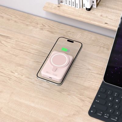 7. Tech-Protect LifeMag PB11 Powerbank with MagSafe 10000mAh 15W USB-C port - pink + USB-C cable