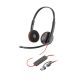 116. POLY Blackwire 3225 USB-C Stereo Headset + 3.5mm Plug + USB-C/A Adapter (Multi-Pack)