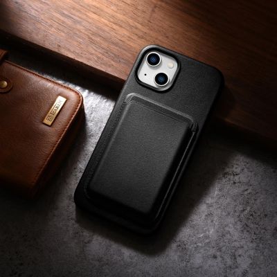 18. iCarer Case Leather cover for iPhone 14 Plus genuine leather case black (compatible with MagSafe)