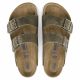 6. Birkenstock Arizona Soft Footbed Oiled Leather Narrow Faded Khaki Women's/Men's Flip-Flops for narrow feet oiled leather (1019377)