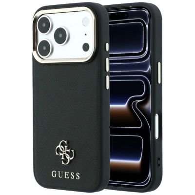 Guess Saffiano Small 4G & Classic Logo MagSafe Case for iPhone 18 Pro / 17 Pro - Black