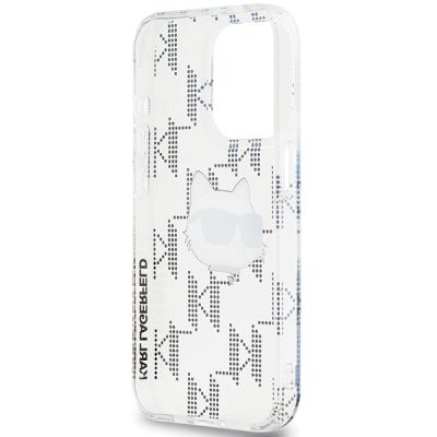 7. Karl Lagerfeld IML Choupette Head & Monogram case for iPhone 15 Pro Max - transparent
