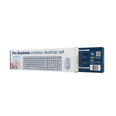 5. GEMBIRD WIRELESS KEYBOARD + MOUSE SET SILENT KEY PRO BUSINESS, WHITE, RU LAYOUT