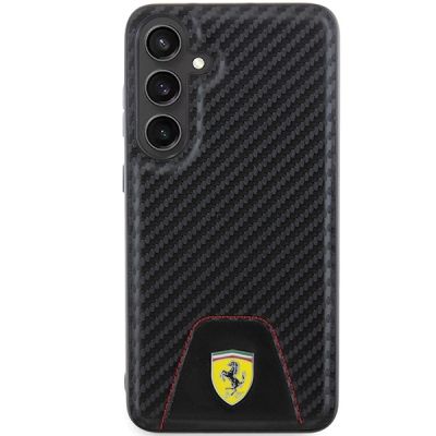 3. Ferrari Carbon Stitched Bottom case for Samsung Galaxy S24+ - black