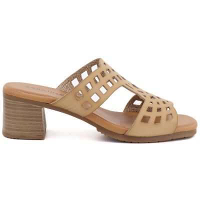 64. Women's beige openwork closed sandals Sabatina