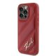 2. Karl Lagerfeld Diagonal Quilted Script case for iPhone 15 Pro Max - red