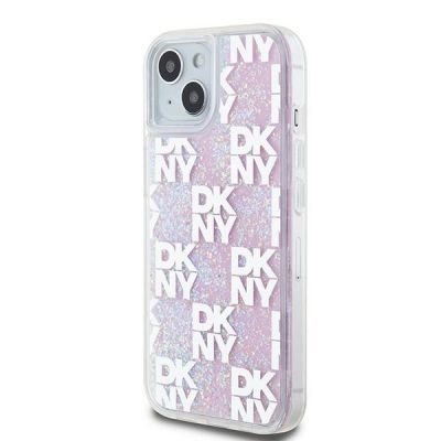 2. DKNY Liquid Glitter Multilogo case for iPhone 15 / 14 / 13 - pink