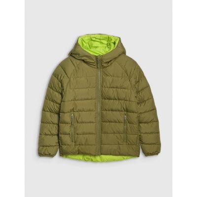 10. Boy's double-sided down jacket with synthetic filling 4F 4FJRAW25TDJAM0790-43S