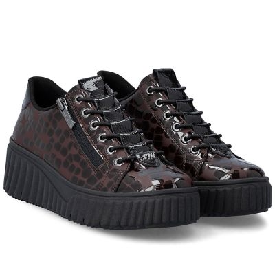 4. Women's patent leather sneakers crocodile brown Rieker N2555-25