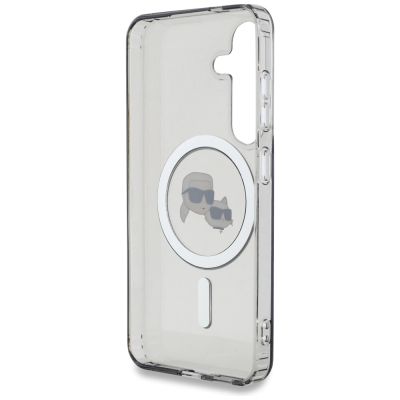 7. Karl Lagerfeld Button Karl & Choupette Heads Printed Logo MagSafe Samsung Galaxy S25 Plus case black