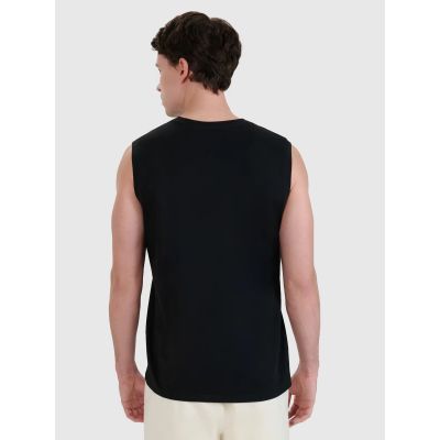5. Men's tank top regular plain 4F 4FWMM00TSLEM125-20S