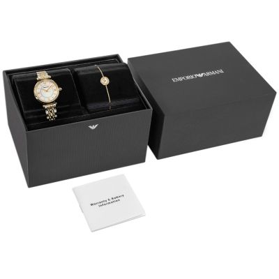 8. Emporio Armani Gianni T-Bar Women's Watch Gift Set AR80086SET + BOX