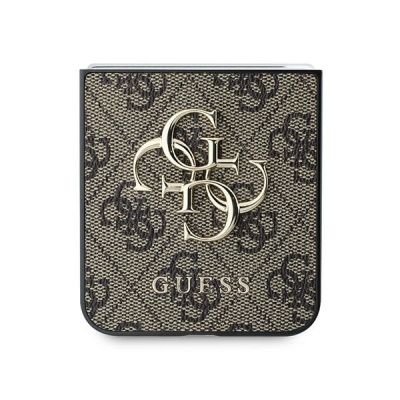 5. Guess Leather 4G Metal Logo Case for Samsung Galaxy Z Flip 6 - Brown
