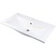 Ceramic recessed washbasin with space for a tap
