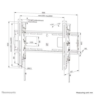 18. Neomounts WL35-750BL16 TV Mount 2.18 m (86") Black
