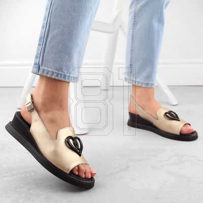 4. Filippo W PAW534B leather wedge sandals, gold