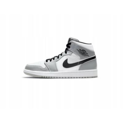 2. Men's Air Jordan 1 Mid Light Smoke Grey Shoes - 554724-092