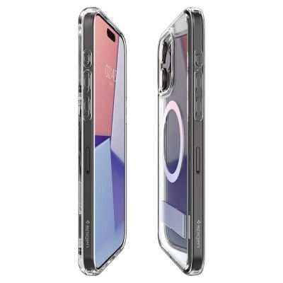 17. Spigen Ultra Hybrid S MagSafe Case with Stand for iPhone 15 Pro - Transparent