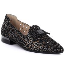 Women's leather openwork shoes, black, Cambell 35307