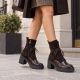 5. Women's Heeled Platform Ankle Boots in Chocolate Brown Vinceza 58665